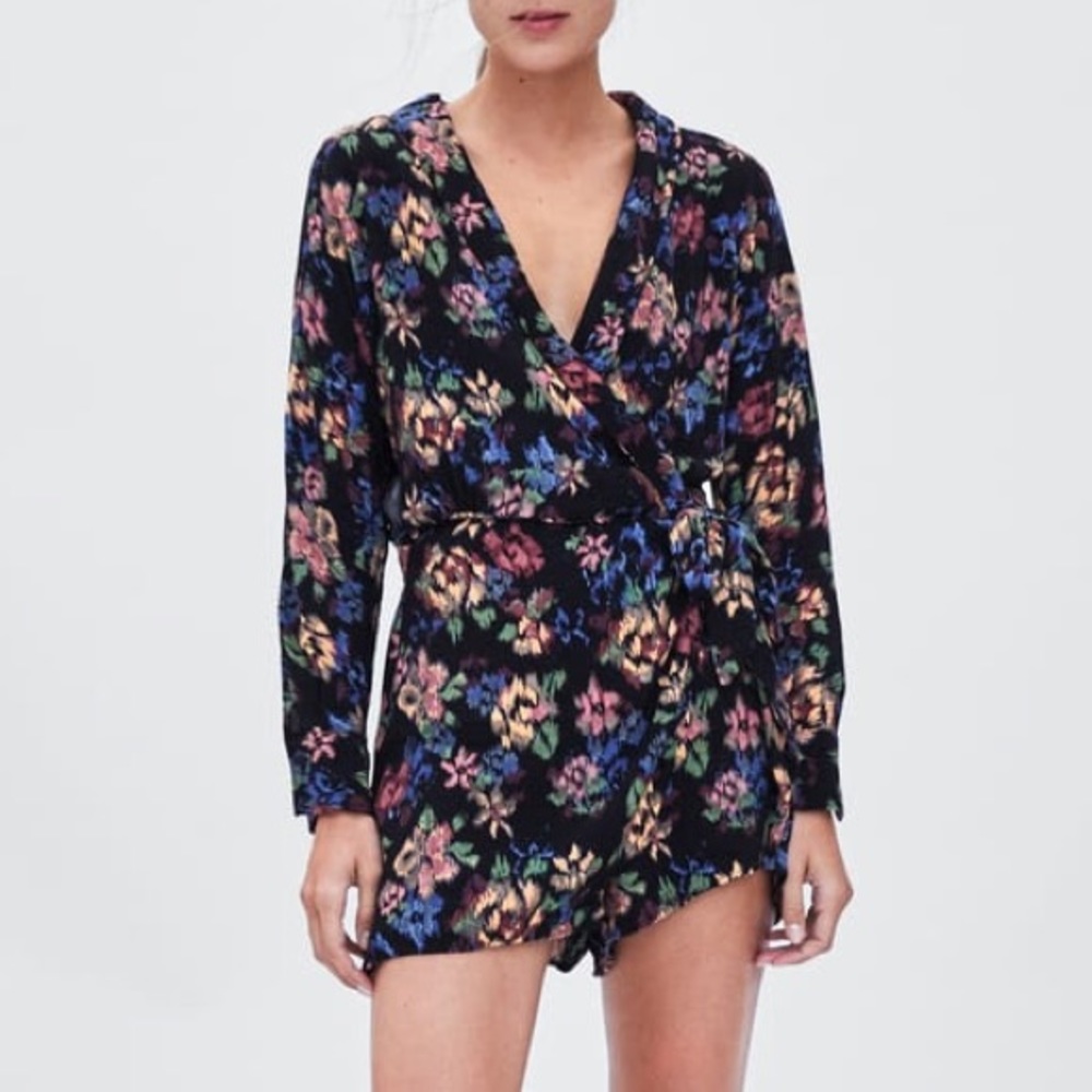 Zara Floral Printed Jumpsuit Dress